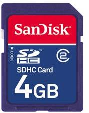 Sandisk SDHC Card class2 4GB - www.mobilhouse.cz